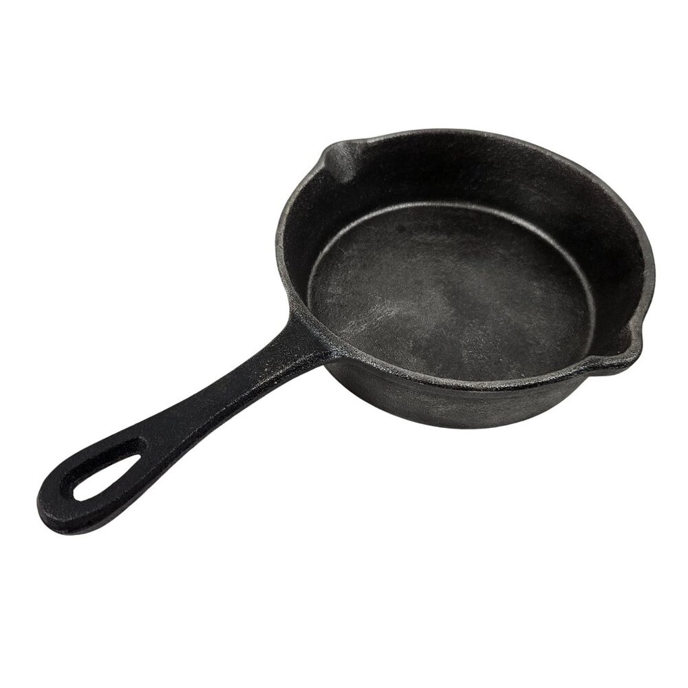 Cast Iron Skillet Double Pour Spout Made In China 6 in Diameter Handle Loop - Picture 5 of 10